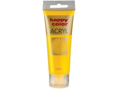 Tinta Acrílica Amarela, 75 Ml Happy Color