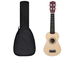 Vidaxl Conjunto Ukulele Soprano Infantil C/ Saco Madeira Escura 21"