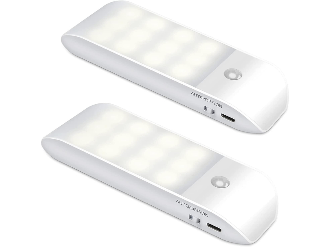 Lurelia, Luz Noturna Led, Sensor Pir, Recarregável Usb, Magnética, Autoadesiva, Plugue Ue, 3 Modos, Pack 2, Armário