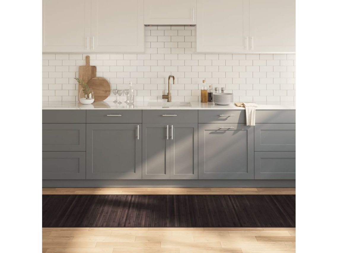 Vidaxl Tapete Retangular 80x500 Cm Bambu Castanho-escuro