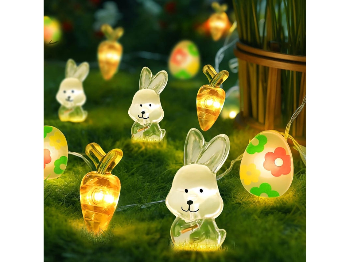 Fio Luz Led - Luz Decoração Festa - Cordão Luminoso - Decoração Páscoa - Pilhas - 3 M - 30 Leds - Luz Branca Quente