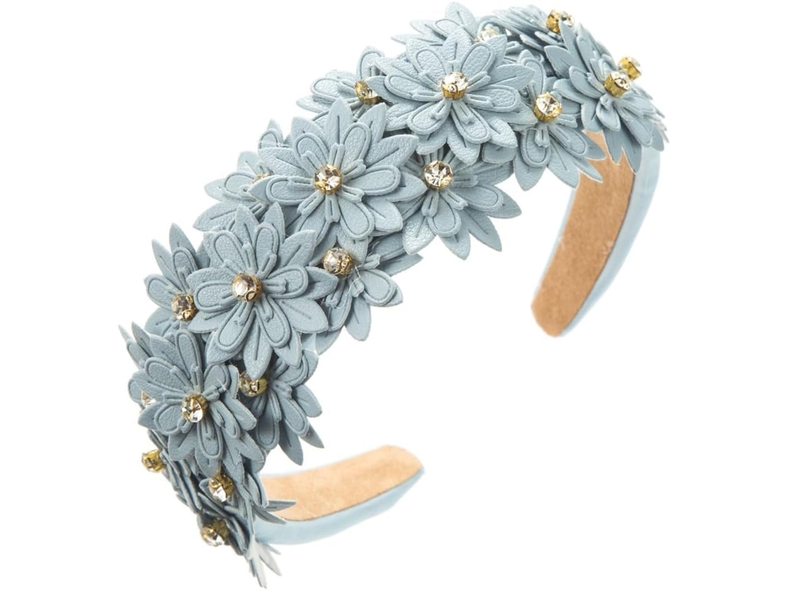 Tiara de Couro com Flores SFUSHOS