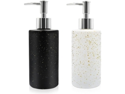 Pack Dispensador De Jabón De Vidrio 350ml Con Bomba Recargable Para Baño Cocina Contador