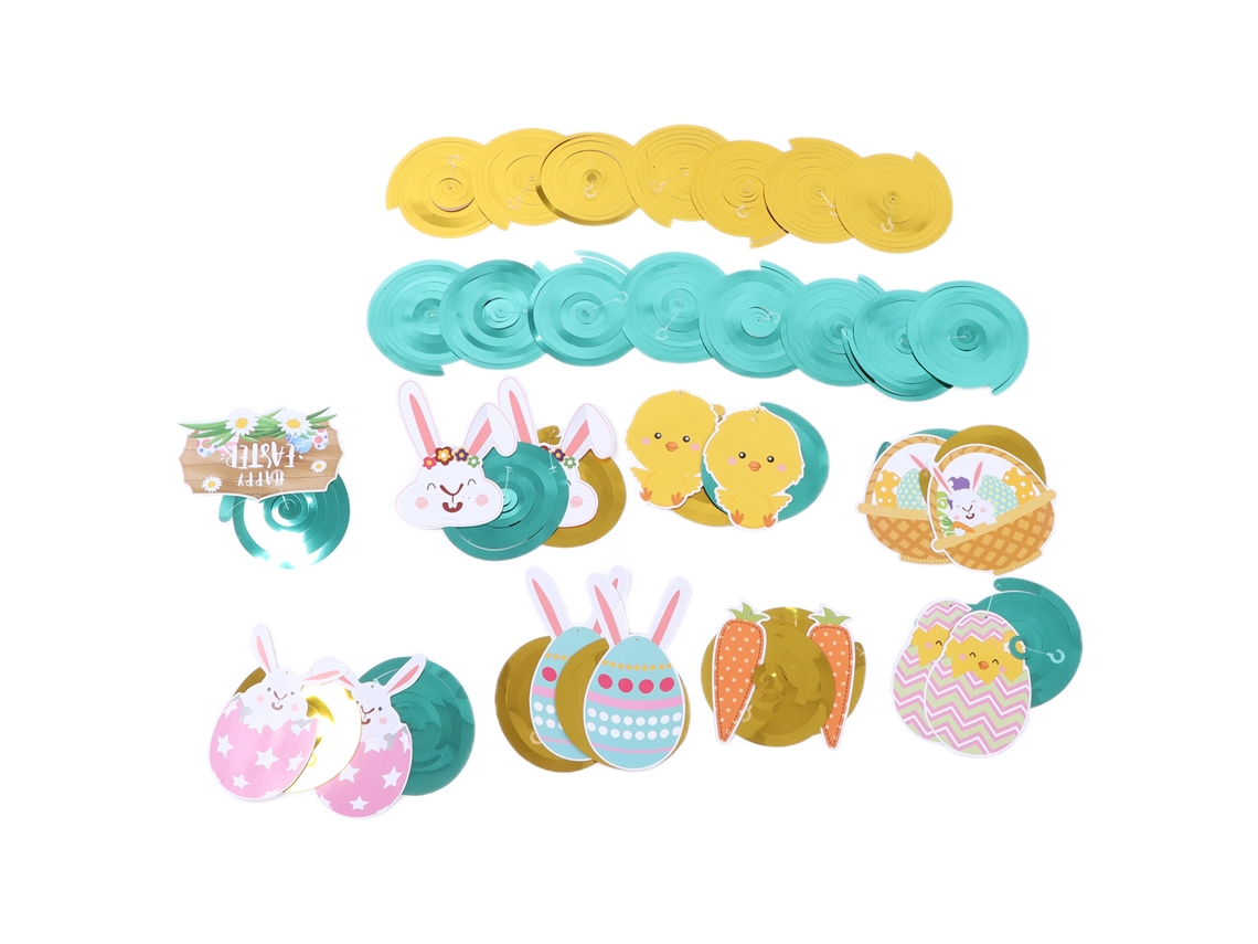Primerox 30pcs Decorações de Vórtice para Páscoa com Formas de Coelho Galinha Cenoura para Festa