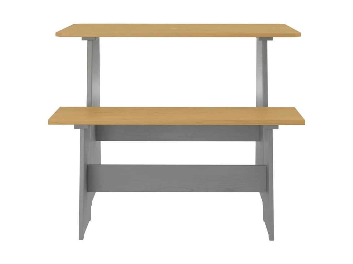 Mesa Jantar Banco Reine Pinho Maciço Castanho Mel e Cinzento MAISON EXCLUSIVE