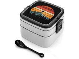 Lancheira Clássica Sunset Skier Com 2 Compartimentos, Inclui Colheres Para Preparar Refeições E Ideal Atividades Ao Ar