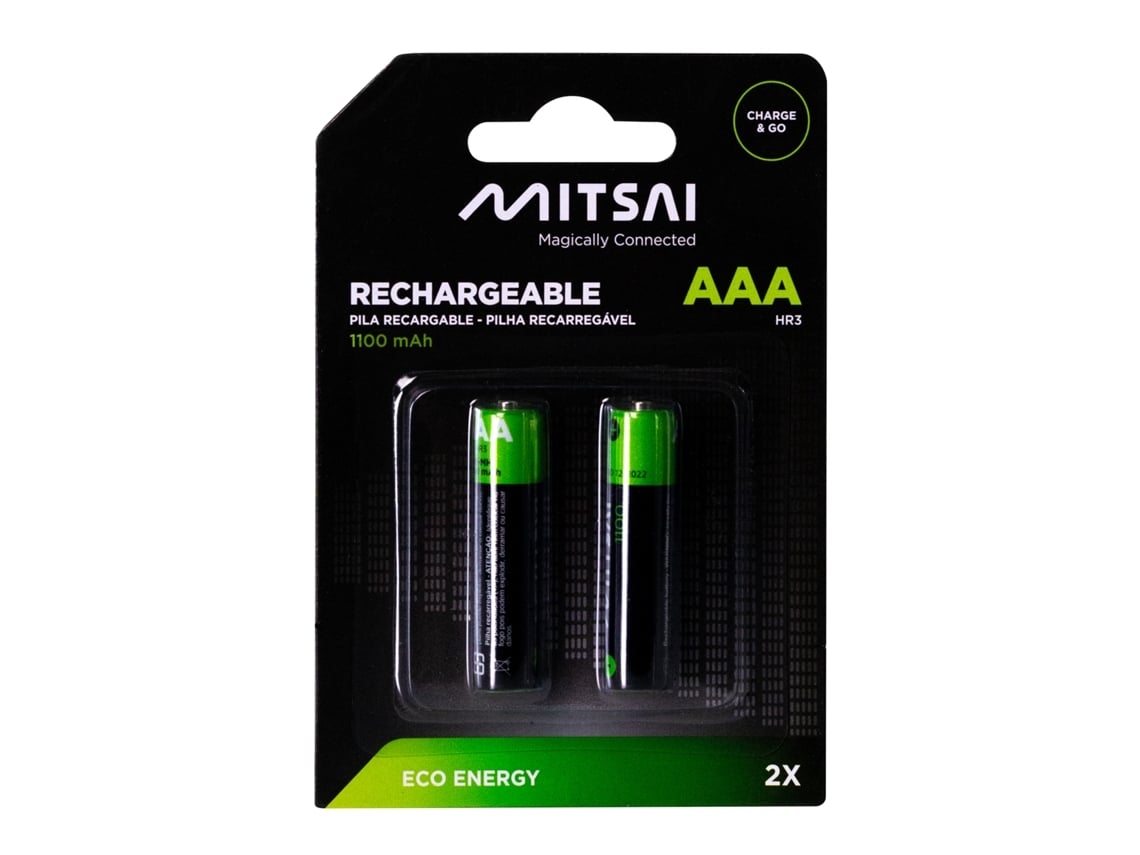 Pilhas Recarregáveis MITSAI 1100MAH x2 (Outlet Caixa Aberta)