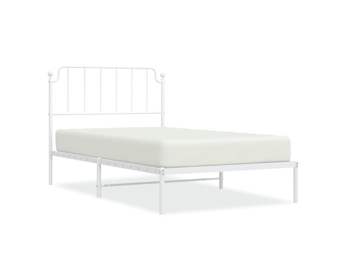 Bed Frame, Bed Frames Vidaxl Branco Aço (107 X 203 Cm)