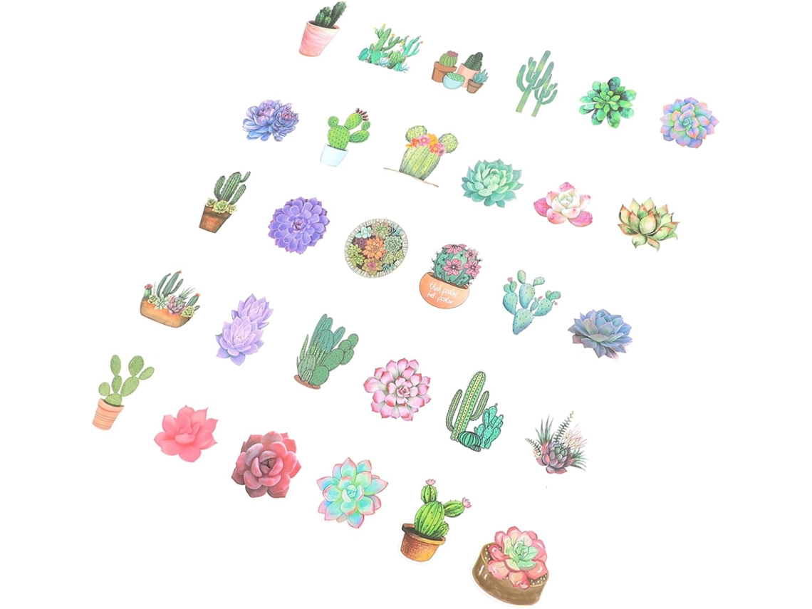 Adesivos Impermeáveis Com Estampas De Plantas E Desenhos Animados Para Laptops E Canecas, Autoadesivos, Conjunto Com 3 Unidades Gokoco