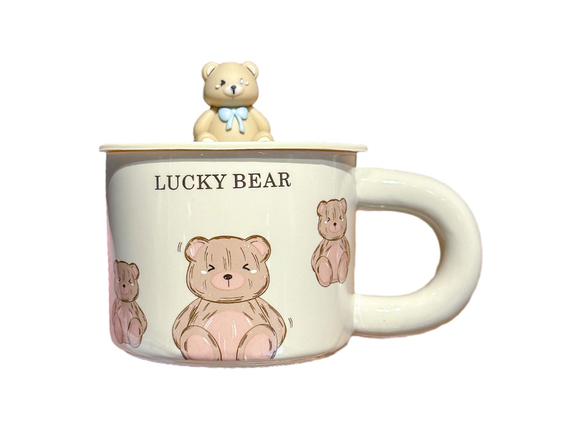 Caneca Criativa de 330Ml para Café Da Manhã com Tampa Caneca Doméstica para Água Ideal para Escritório Feminino NEVEANCE