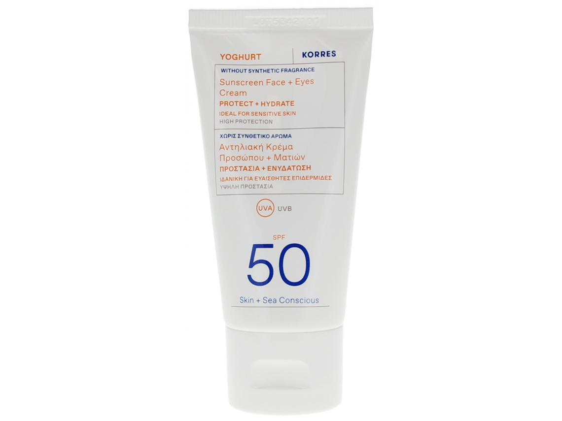 KORRES Iogurte Creme Solar Rosto e Olhos Spf50 50Ml