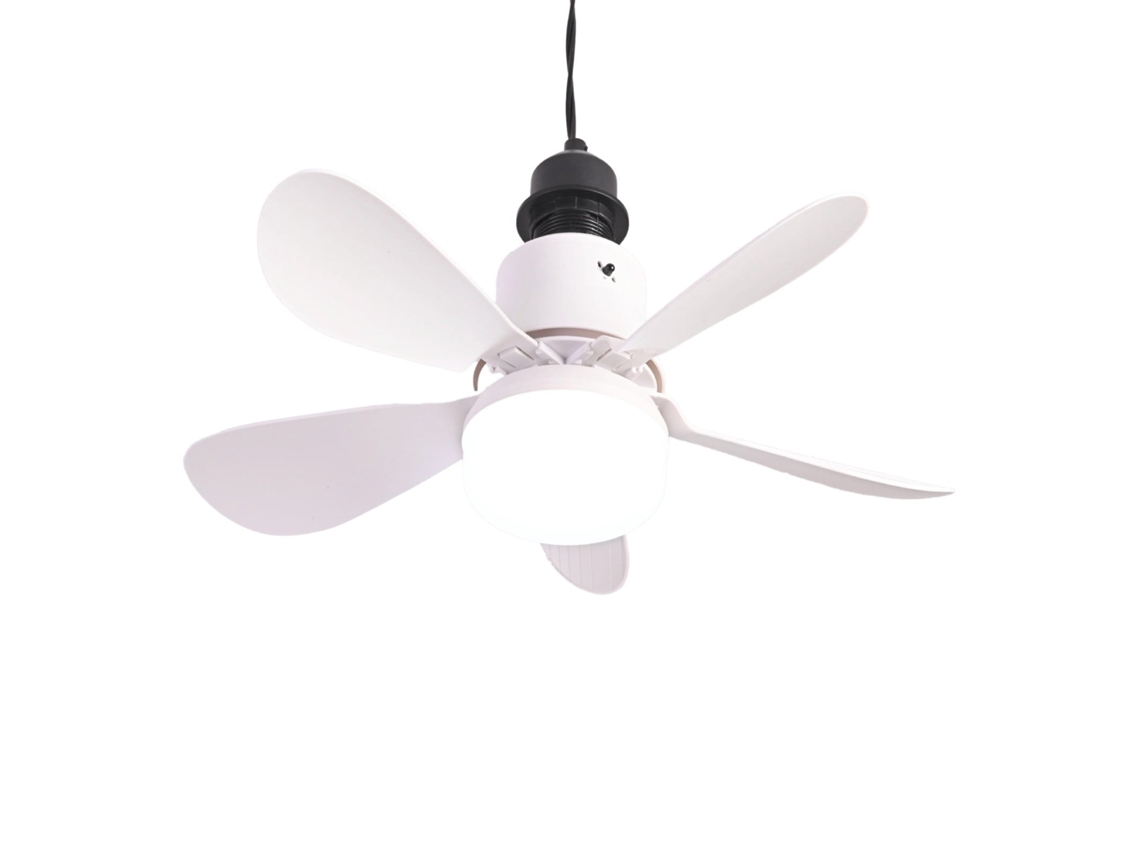 Ventilador De Techo Inteligente E27, Luz Ovalada, 30 W, 5 Ventiladores, Extraíble, Para Dormitorio Y Sala De Estar