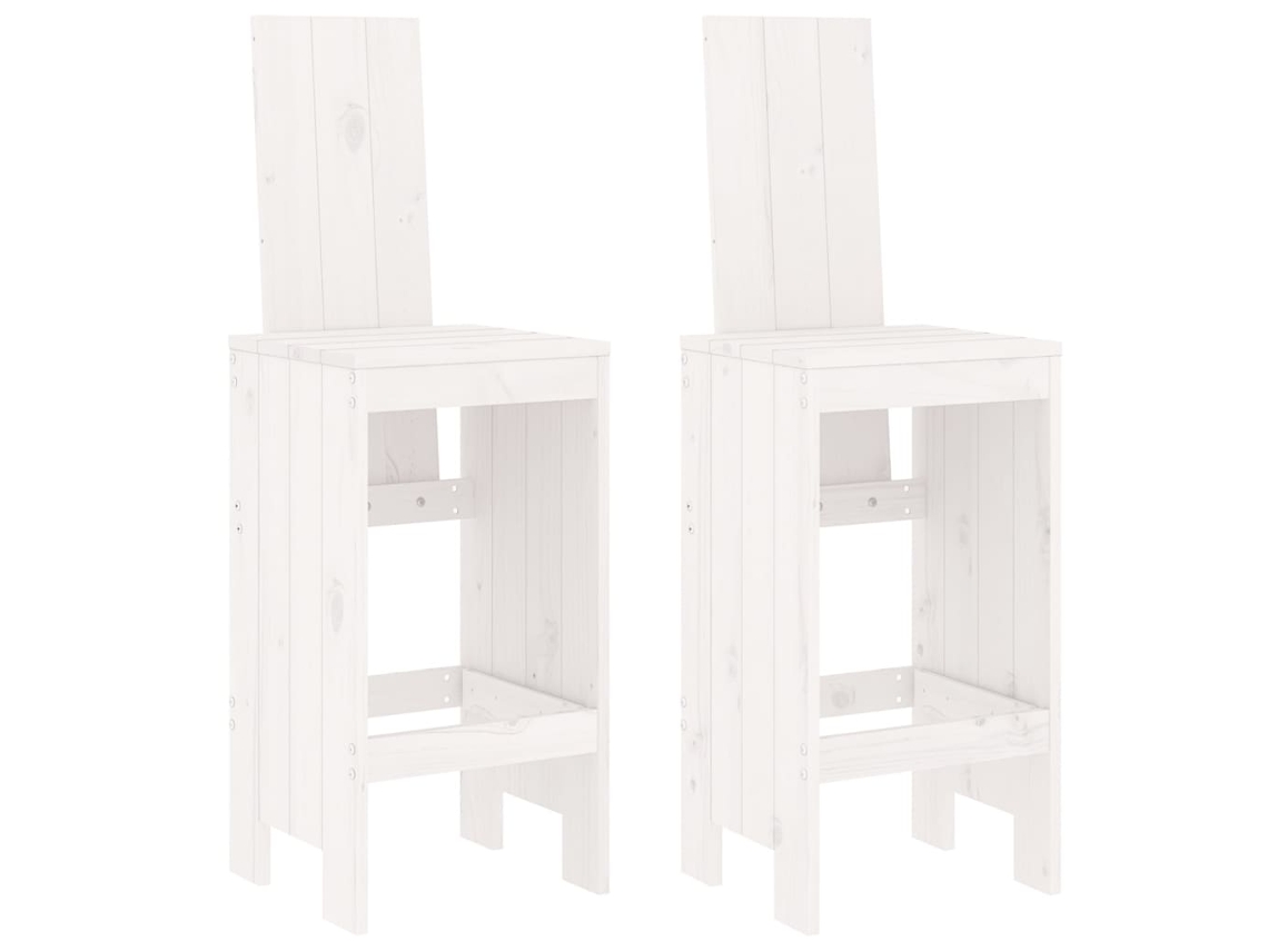 Bar Stool, Bar Stools Vidaxl Branco Madeira De Pinho (40 X 42 X 120 Cm)