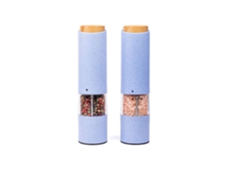 Conjunto De Moinho Elétrico De Sal E Pimenta De Duas Peças, Alimentado Por Bateria (não Incluído) - Azul