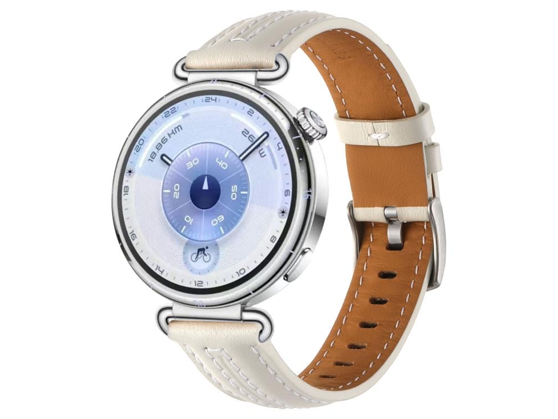 Bracelete para Huawei Watch Gt 6 XIAOMOYU em Couro com Fivela Prateada Bege (41mm)