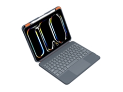 Lurelia Capa Com Teclado Bluetooth Para Ipad Air 11 Com Magic Keyboard E Capa 360 Com Suporte Giratório, Layout Pt, Cinza