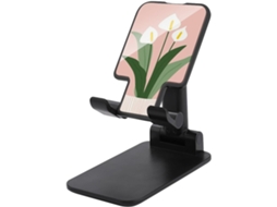 Planta Minimalista Em Vaso, Flores De Copo Leite Brancas, Suporte Dobrável E Ajustável Para Celular Mesa