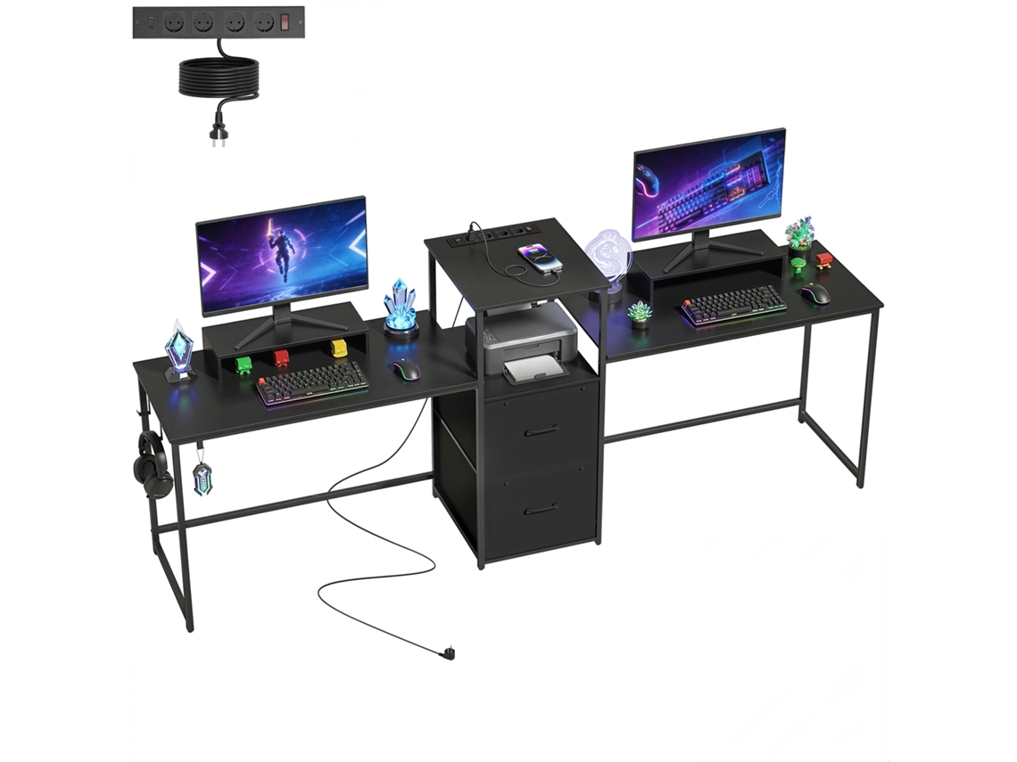 Secretária de Computador S/MARCA (120x60x73cm) com pés ajustáveis, estrutura de aço