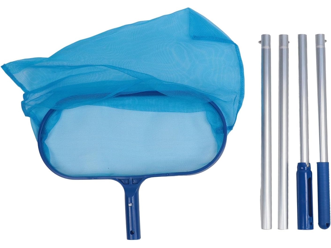 Kit Profissional De Limpeza De Piscinas Com Rede Coletora De Folhas Ajustável E Resistente E 4 Cabos