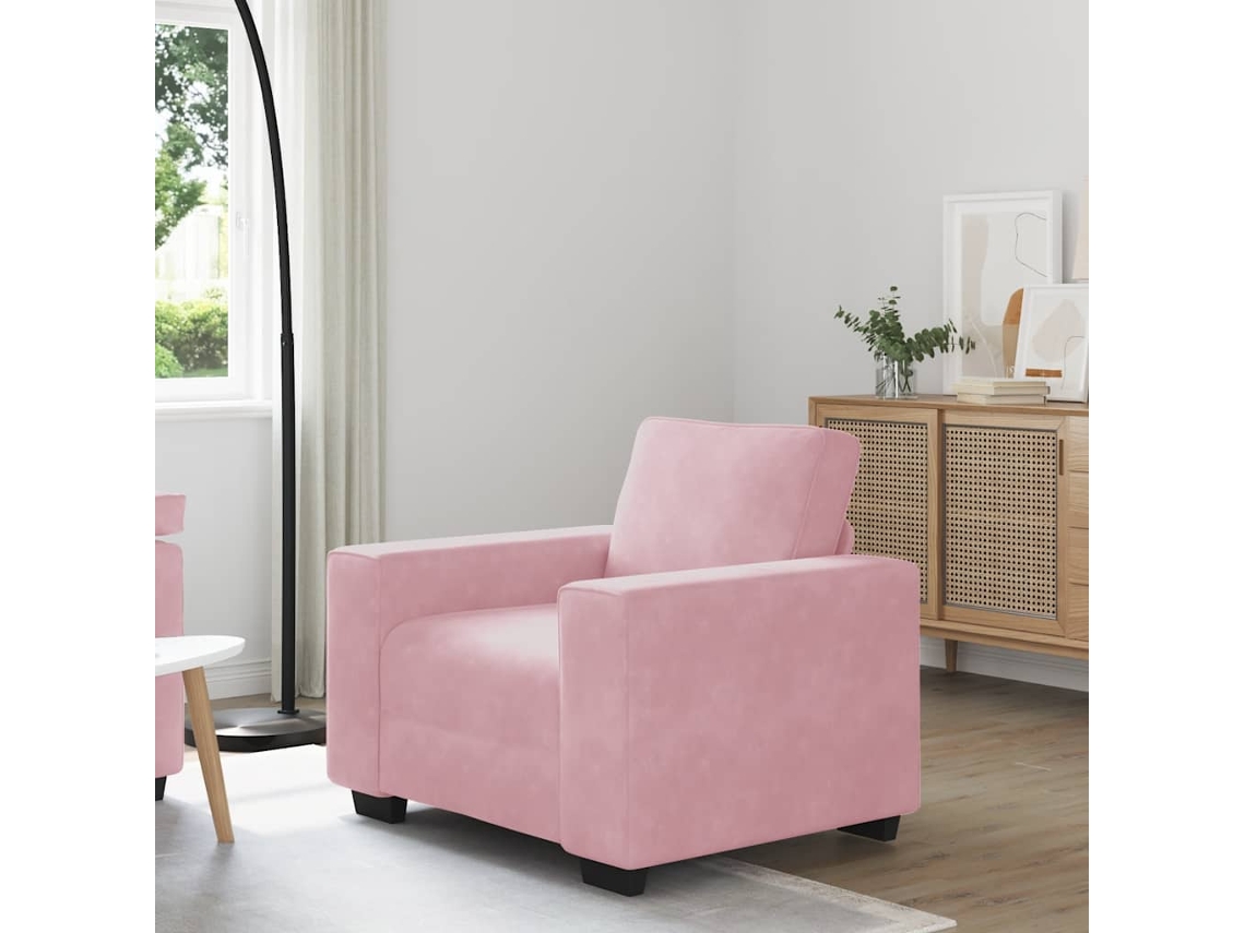Vidaxl Poltrona 100x77x82 Cm Veludo Rosa