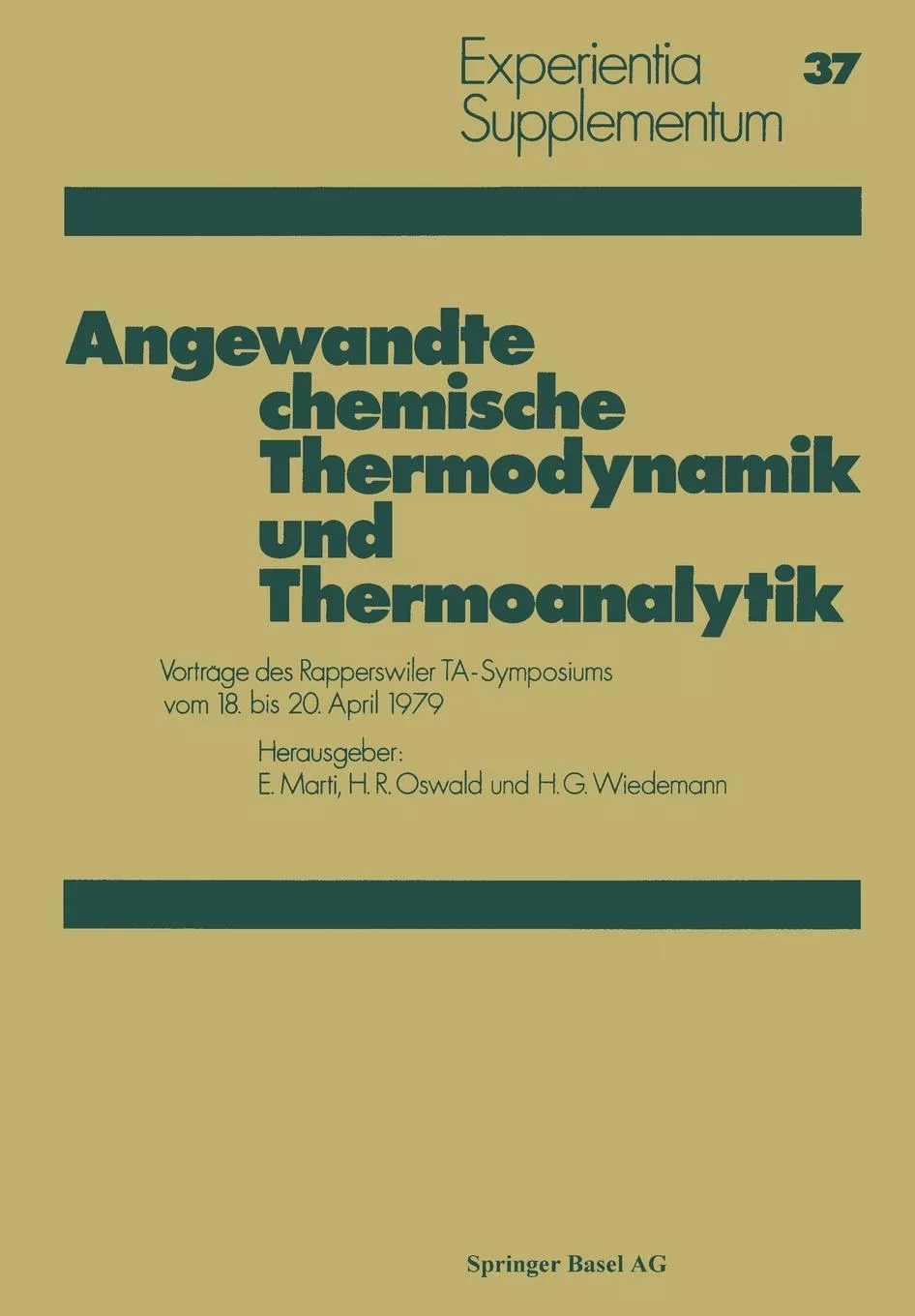 Livro Angewandte Chemische Thermodynamik Und Thermoanalytik De Marti (inglês)