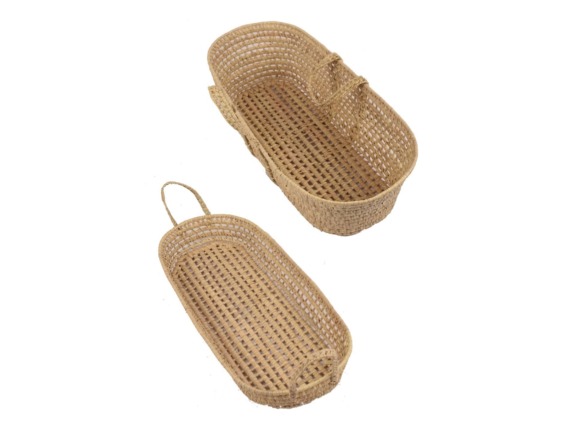 Jardin202 - Cesta De Mimbre Almacenaje Multiusos  – Cesto Cambiador Con Asa - Capazo De Mimbre Moisés 37x80x12 Cm | 37x80x12 Cm ()
