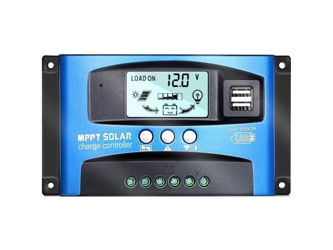 YH 100A MPPT Controlador de carga solar 12V - 24V com porta USB dupla, display LCD Controlador de carga do painel solar86 SSS