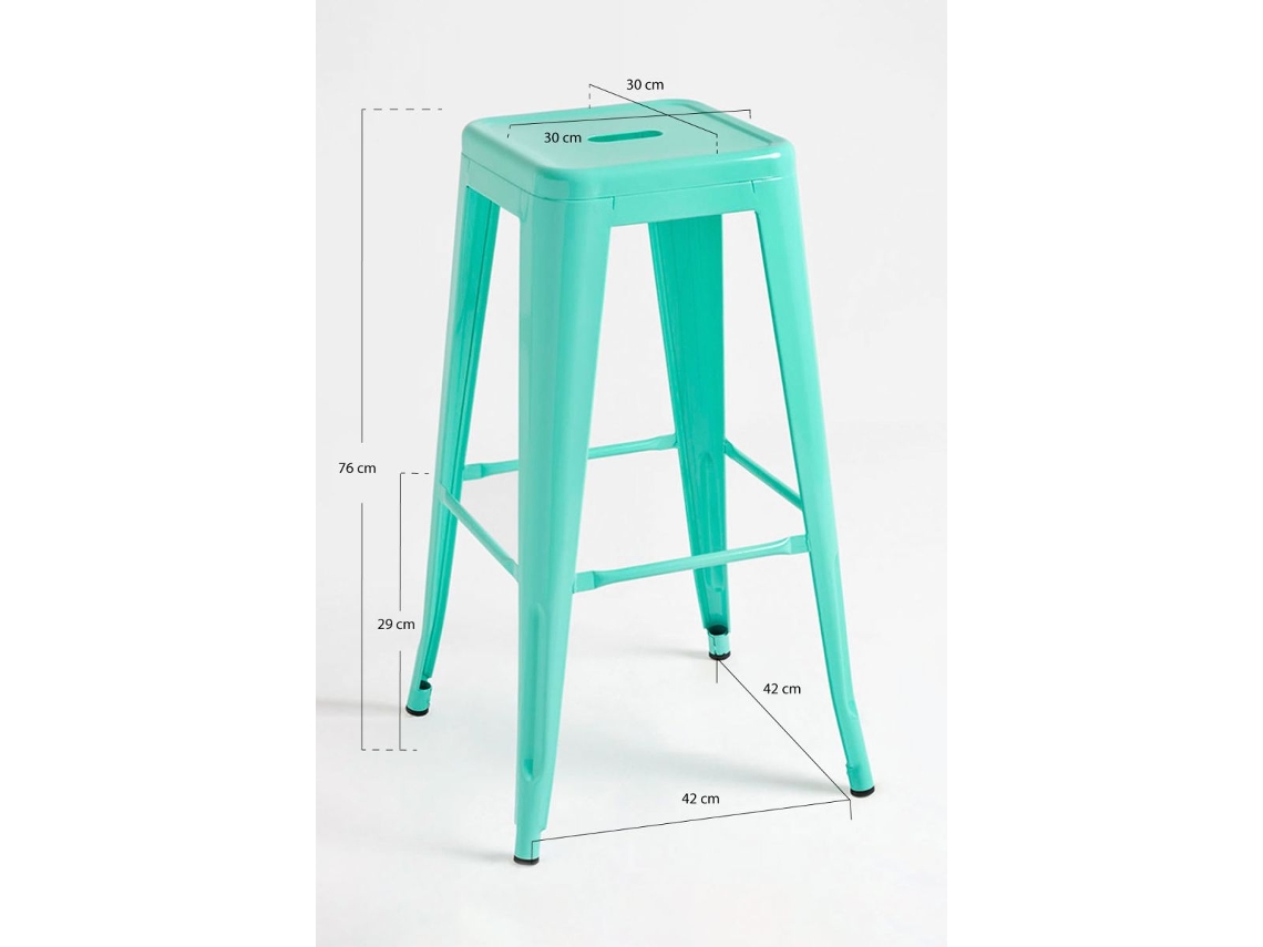 Pack 2 Bancos Torix Altos 76 Cm - Verde Hortelã