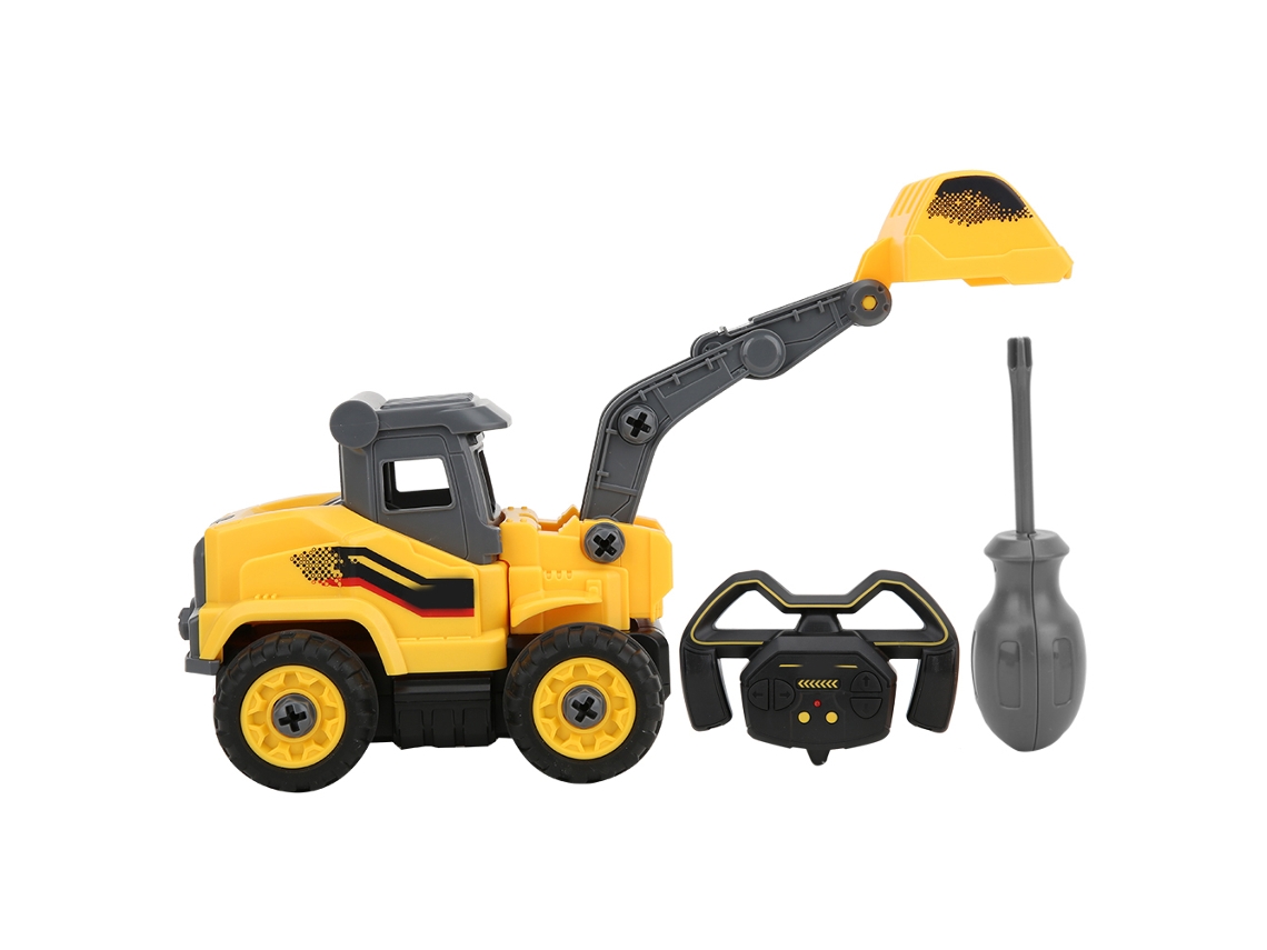Ats brinquedo de Escavadora de Engenharia Desmontável Multifuncional, Modelo de Quebra cabeça e Controle Remoto para Crianças