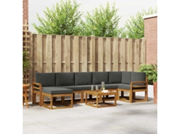 Vidaxl Conjunto De Sofás Para Exterior 8 Unid. Natural E Antracite