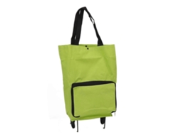 Carrinho de Compras Dobrável com Rodas, Bolsa de Armazenamento Multifuncional em Tecido, Bolsa de Compras Portátil Verde. GOKOCO