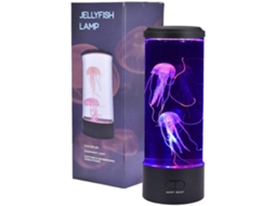 Aquário cilíndrico simulado com luz LED e alimentado por USB EOOCOO