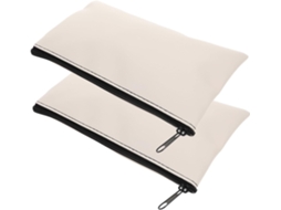 Conjunto De 2 Bolsas Grandes De Couro Pu Com Zíper Para Dinheiro, Organizador Flexível E Seguro, Amp Gokoco