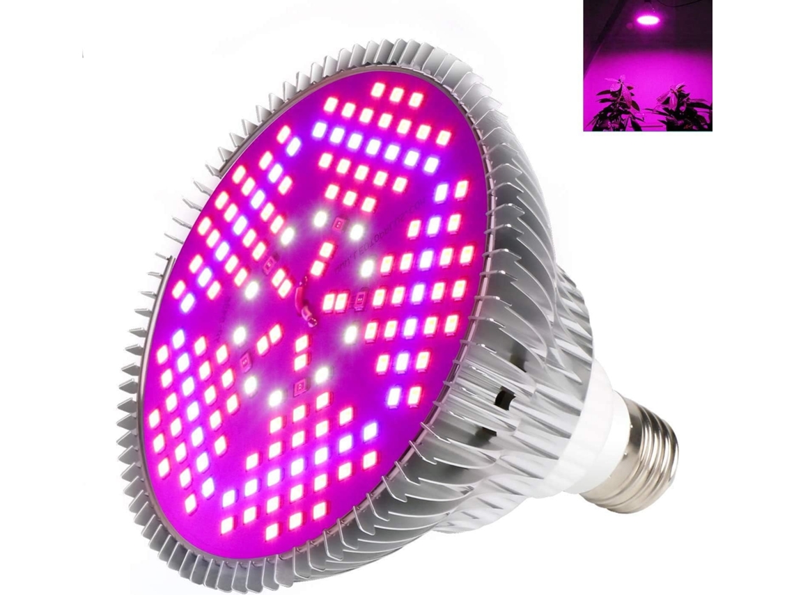 Lurelia Lâmpada Led Para Plantas 100 W, E27, E26, Espectro Completo, Uv, Ir, Vermelho/azul, Branco