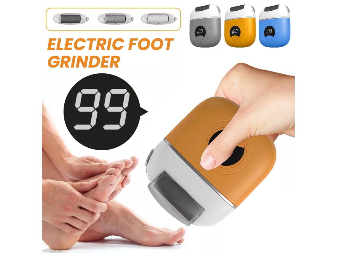Removedor Elétrico De Calos Para Os Pés Feminino, Com 3 Cabeças De Lixamento Substituíveis, Adequado Para Pele Seca E Rachad Aquaforge