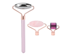 Kit de rolo facial 3 em 1 com Gua Sha - Ferramenta de beleza facial