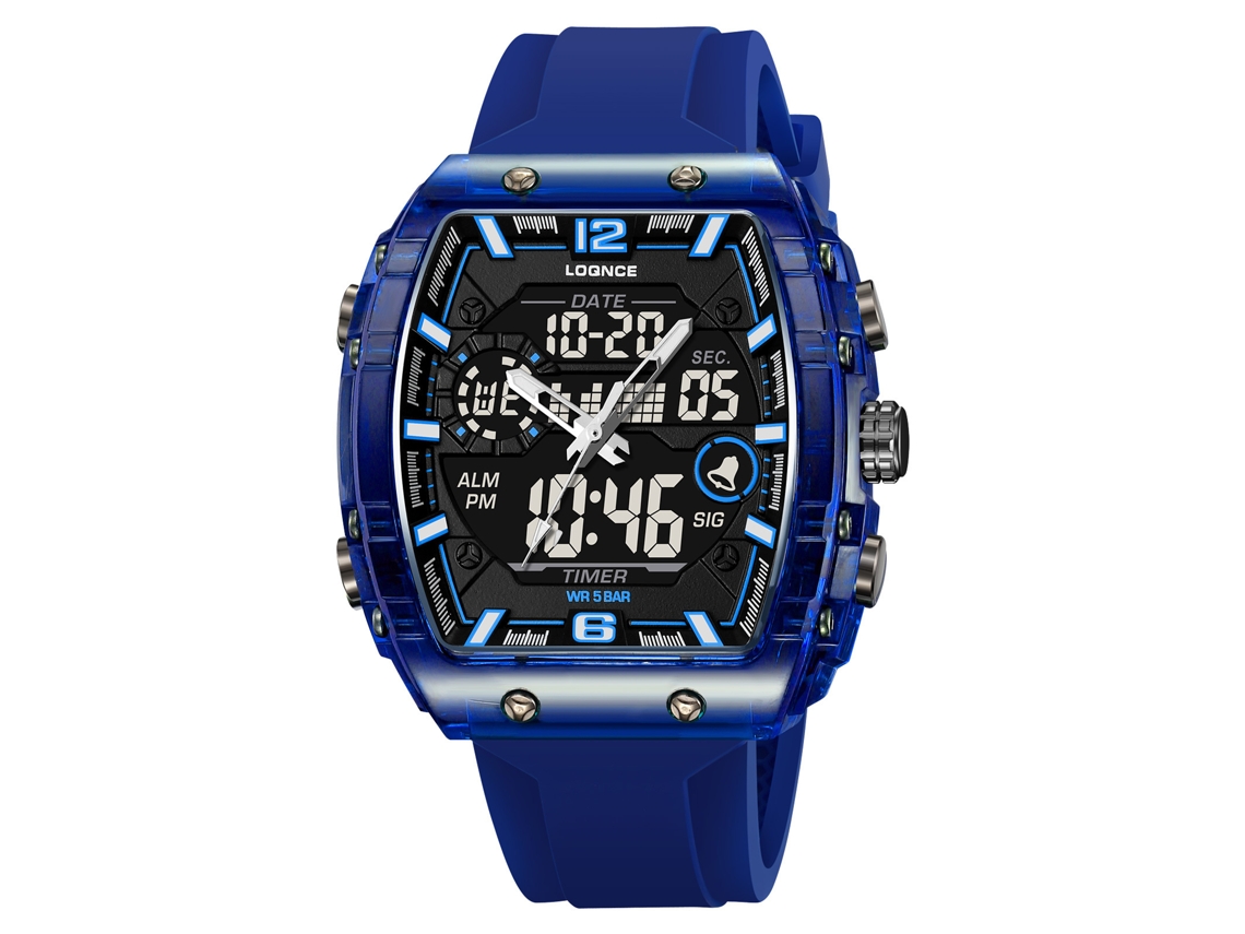 Relógio Digital Luminoso MDUG com À Prova D'água, Estilo Masculino (azul Escuro)