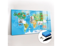 Quadro De Vidro Magnético Mapa De Desenhos Animados Para A Sala De Estar Espelharte (120x60 Cm)
