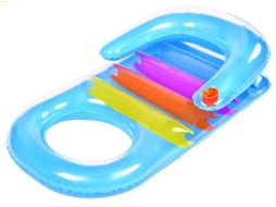 Jilong Jl026079Npf Flutuador de Piscina & Praia Azul Vermelho Transparente Amarelo Espreguiçadeira Flutuante Vinil/Preto