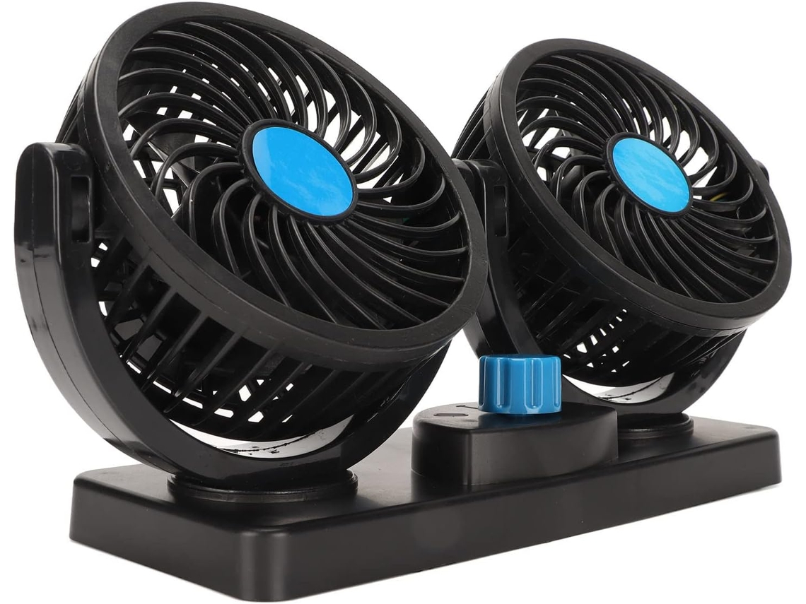 Ventilador Automotivo Matybobe, Ventilador De Resfriamento Automático, Plugue De Isqueiro 12v, Cabeça Dupla, Rotação De
