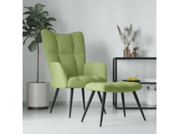 Vidaxl Cadeira De Descanso Com Banco Veludo Verde-claro