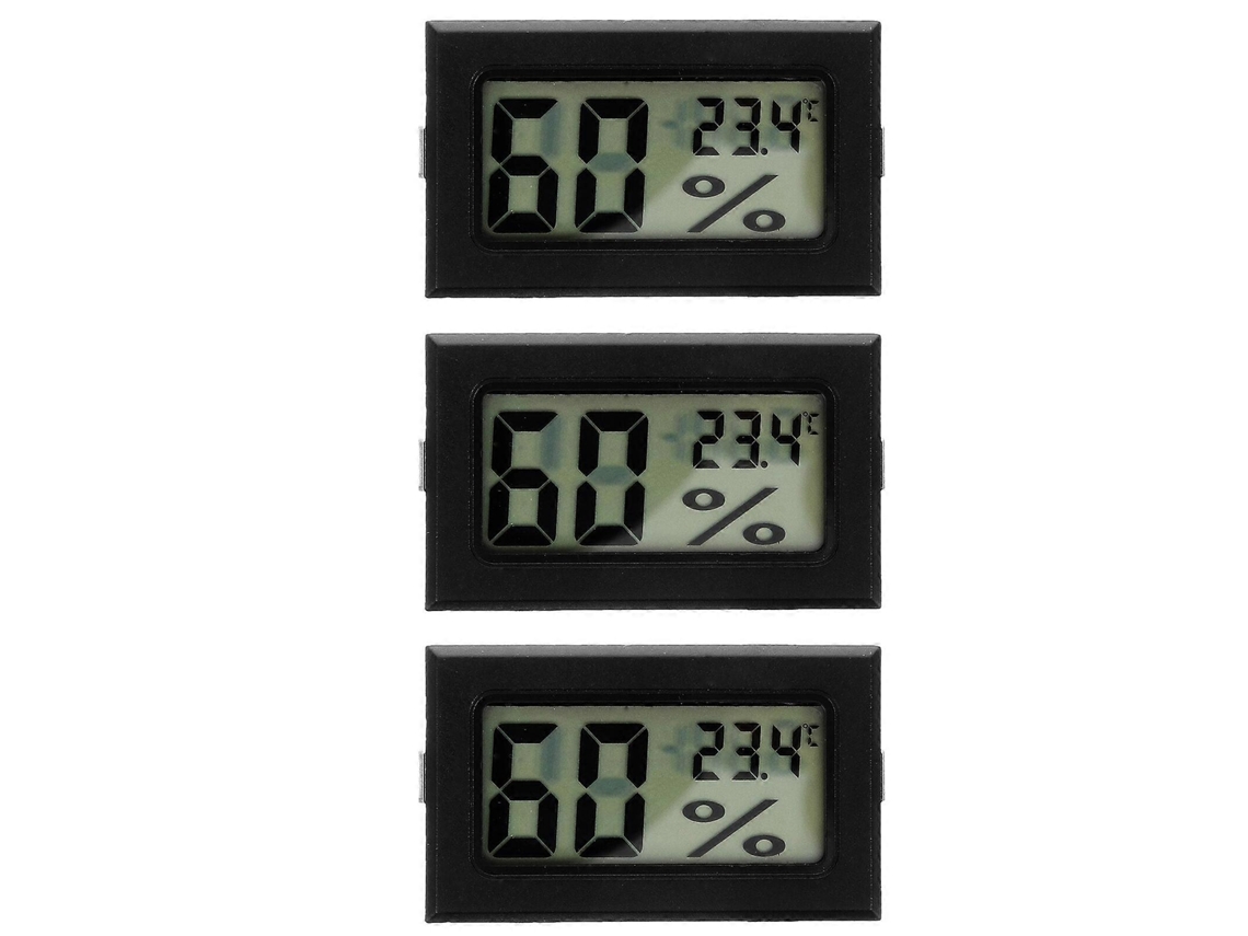 Conjunto De 3 Mini Termômetros E Higrômetros Com Display Digital Para Ambientes Internos Nostalgia88