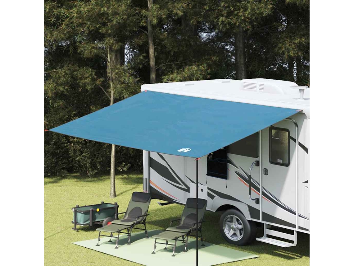 Vidaxl Toldo De Caravana 240 X 460 Cm À Prova D'água Azul Tafetá