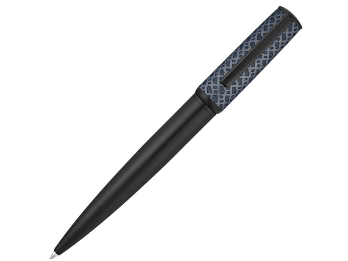 Caneta esferográfica HUGO BOSS Arche Monogram preta e azul marinho