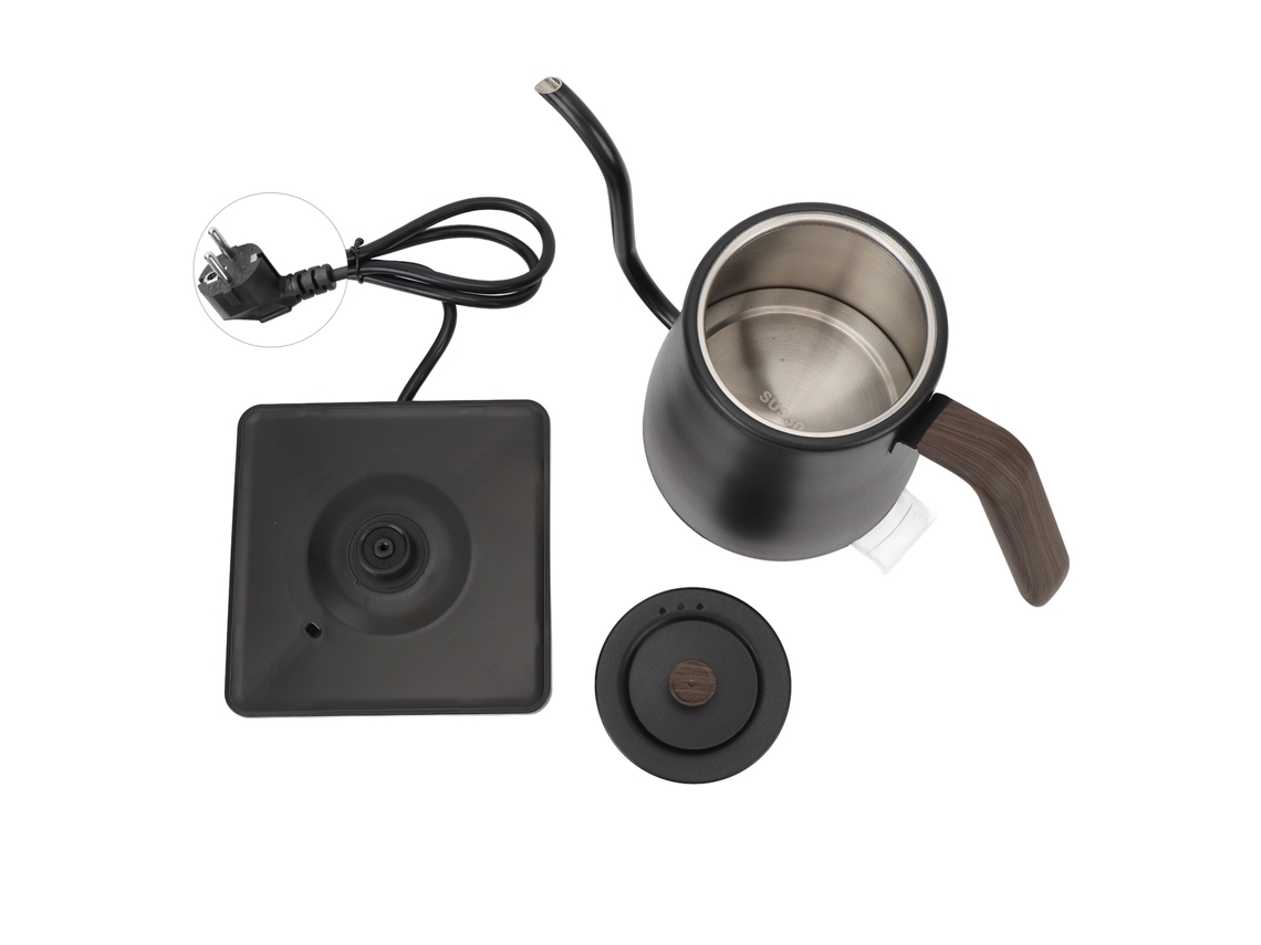 Chaleira elétrica de perna de ganso aço inox 304 800ml desligamento automático plug eu 220v | S/MARCA