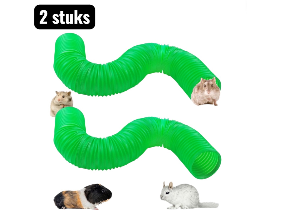 Conjunto 2 Túneis Flexíveis Expansíveis Para Roedores, Com Conectores, Verde