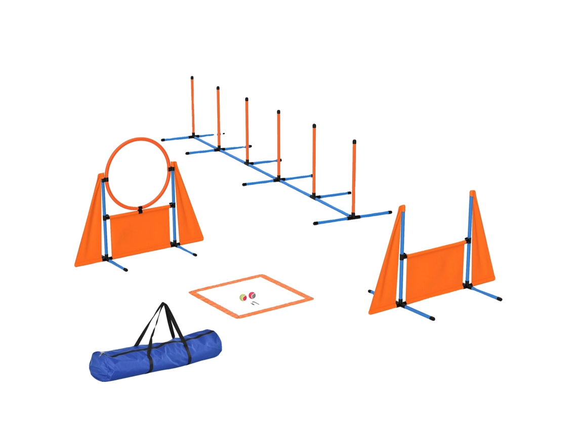 Kit De Agilidade, Conjunto De 6 Peças, Saltos E Slalom, Laranja, 348x66x69 Cm