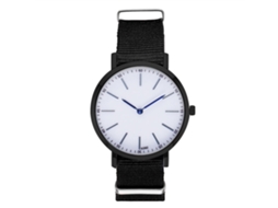 Relógio de Pulso Masculino de Quartzo com Pulseira de Nylon Casual Elegante Preto