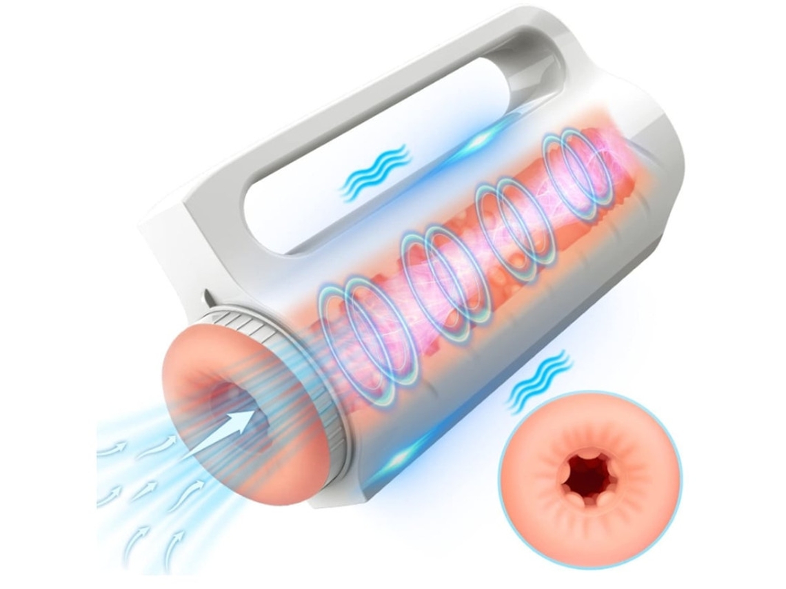 Masturbador Masculino Com Sucção E Vibração, Acariciador De Vagina Texturizado 3d Realista, Brinquedos Sexuais Para Homens, Branco