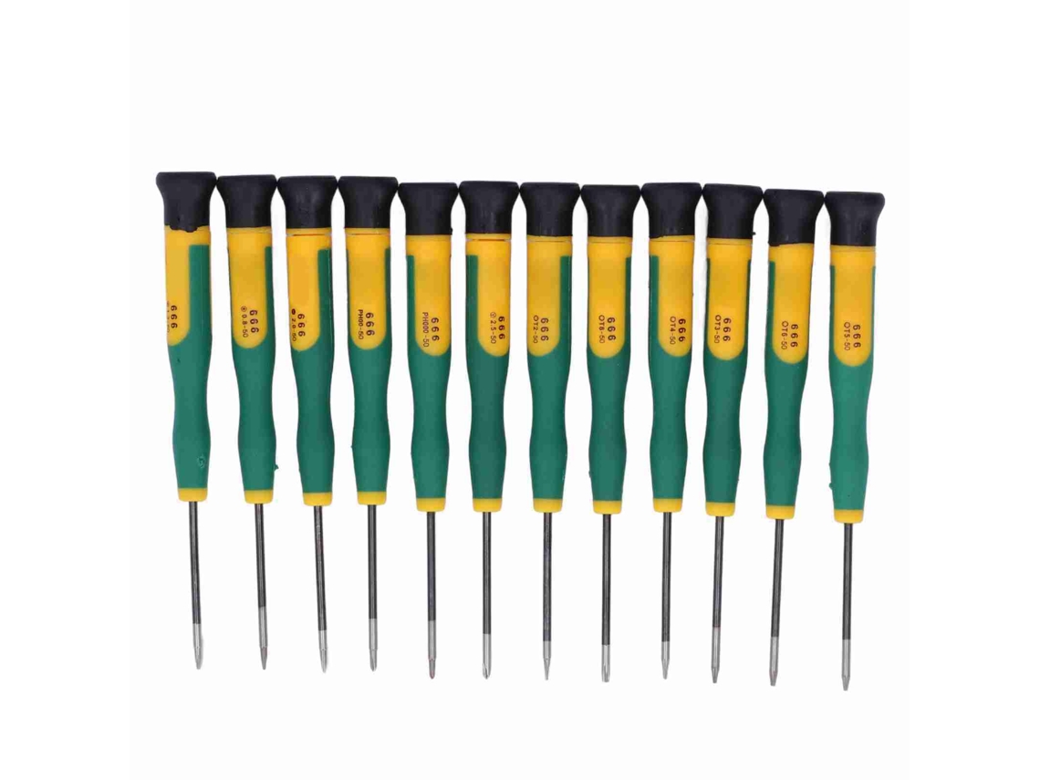 Kit Chave De Parafusos Com 12 Bits De Aço Vanádio Para Reparo De Celular Câmera Silicone